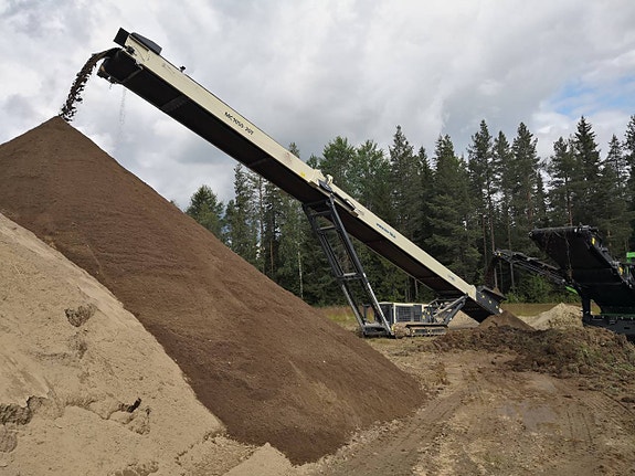 Begagnad stackläggare med hög kapacitet, 20m lång