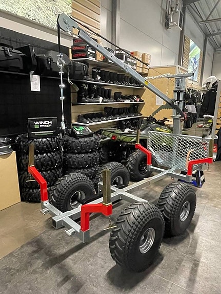 Timmervagn med kran och elwinch 3 of 4