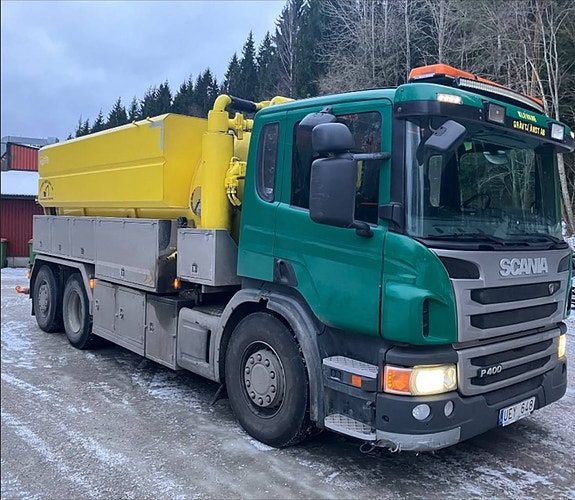Scania P400, 6x2*4, Slamsugare - Spolbil