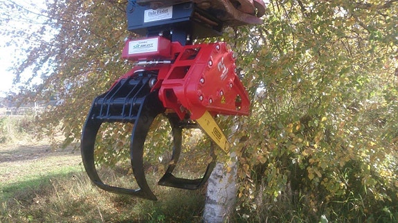 Gripsåg för montering på grävare/skotare