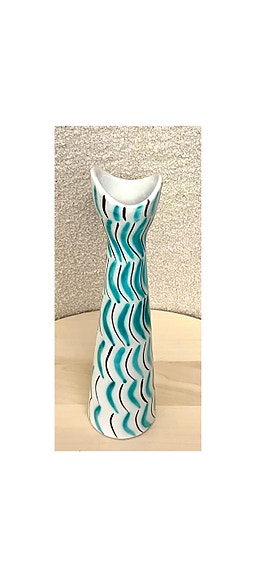 Italiensk vintage vas, 1960-tal, handmålad keramik