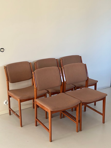 5 st stolar vintage retro i massivt trä stol