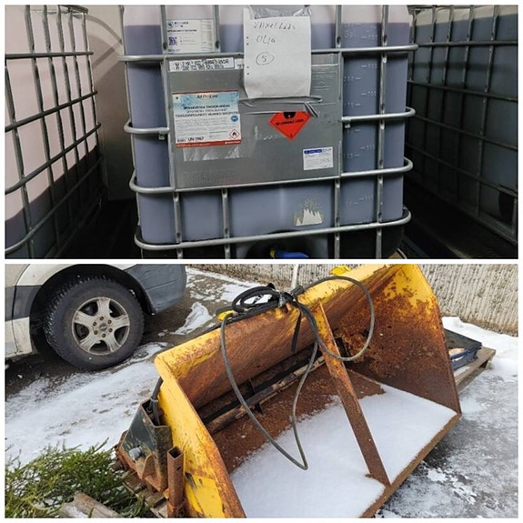 Sandspridare Jutul 500 och ATF olja Mobil Delvac 1000 liter