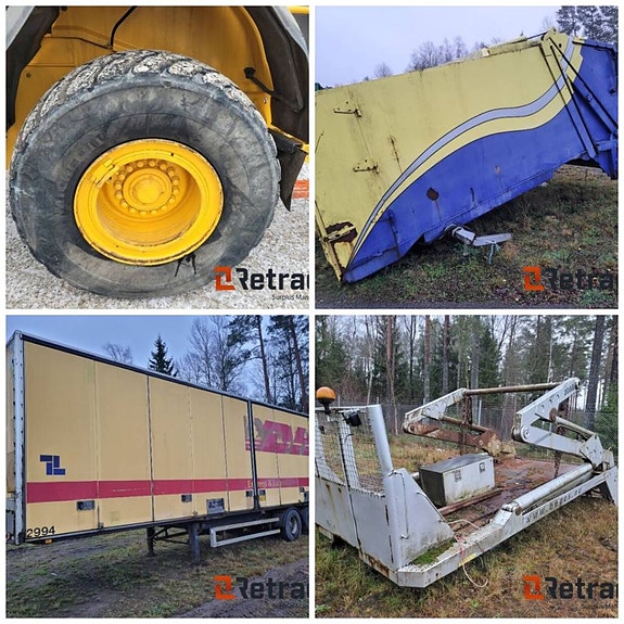 Däck på fälg, Trailer, Sopbil byggnation, Liftdumper