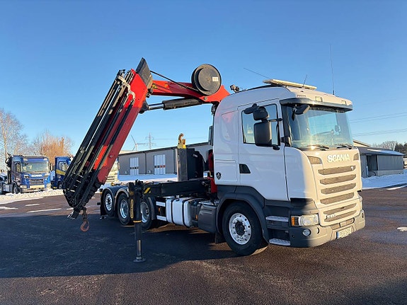 Scania R490 Tridem Kranväxlare Stor kran Palfinger
