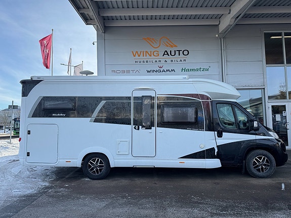 Hobby Optima Premium T 75 HGE 150 HK AUTOMAT! Långbäddar & Taksäng! Hydraulisk stödben! Stort garage! 12V Takfläkt!