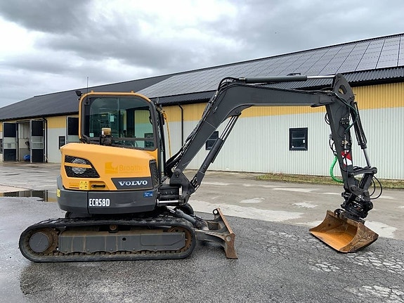 Volvo ECR58D grävmaskin, rototilt, c-smörj