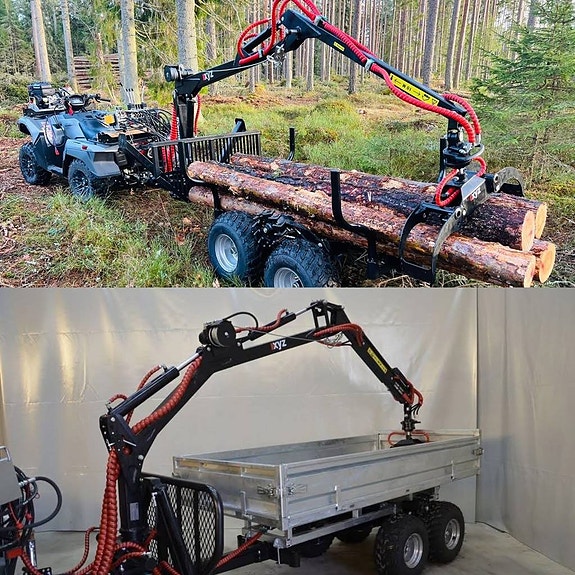 Kampanj Atv-Vagn XYZ320 Hydraulisk Timmervagn