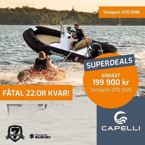 RIB Capelli Tempest 470 DF60 ABRIS Lagertömning Spar 94000kr