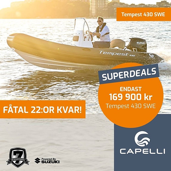 Tempest 430 Suzuki DF30 ABRIS Crazy Deal Spara 90 000kr