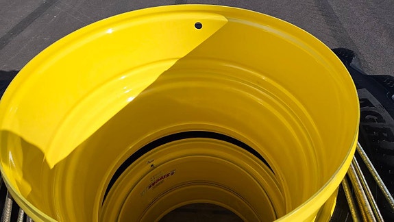 Nya JD-gula Stock dubbelmontage med  BKT IF 710/75R42 4 of 7