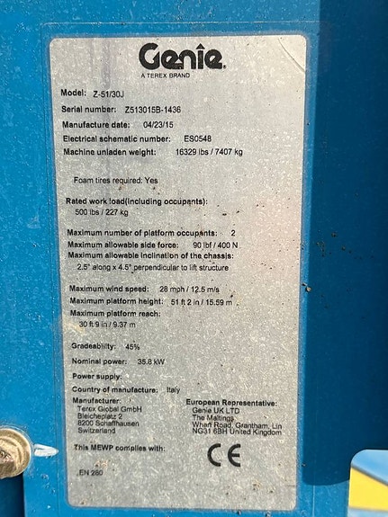 Vikbomslift Diesel - Genie Z51/30 18meter 11 of 11