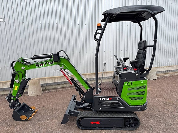 Minigrävare TW12p med eldrift (Litiumbatt.) skopor mm. ingår