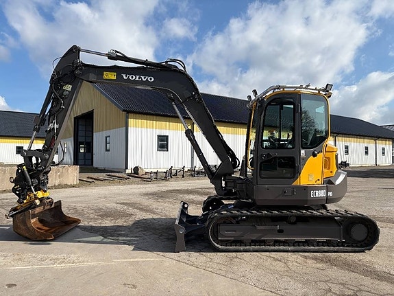 Volvo ECR88D Pro grävmaskin, rototilt m grip, c-smörj