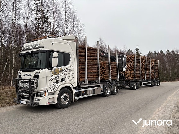 Timmerbil med släp - Scania, R660B6X4NB