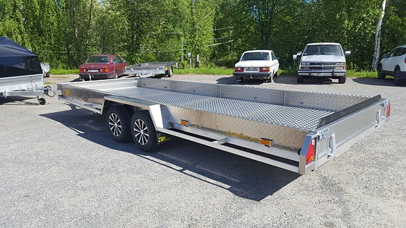 Kraftig maskintrailer / tippsläp 3500 kg – hydraulisk tipp,