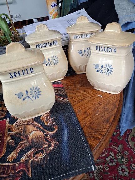 Vintage Rörstrand Blåklockor burkar