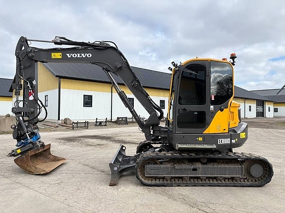 Volvo ECR88D Pro grävmaskin, rototilt m grip, c-smörj