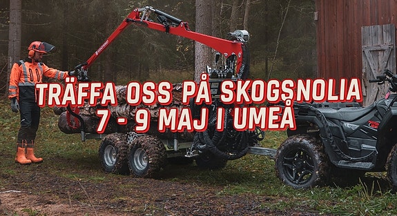 Skogs-Nolia 7–9 maj i Umeå Bandsågverk vedmaskin timmervagn