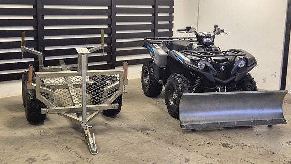 Yamaha Grizzly 700 EPS | Lejab Snöplog | Timmervagn