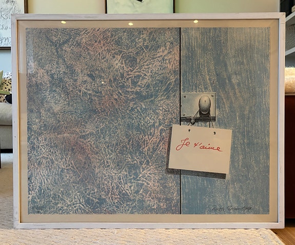 Tavla ”Je t’aime” signerad