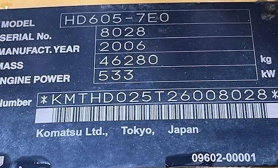 Komatsu HD 605-7E0 10 of 11