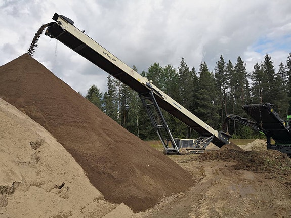 Begagnad stackläggare med hög kapacitet, 20m lång