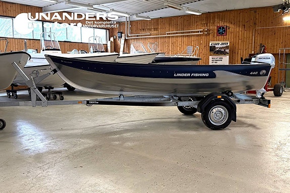 Linder Fishing 440 + Honda 4 hk + Fogelsta båtvagn FYNDPAKET