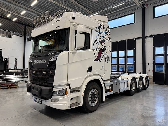 Scania R580 tridem Lastväxlare Joab 24 tons plogutrustad