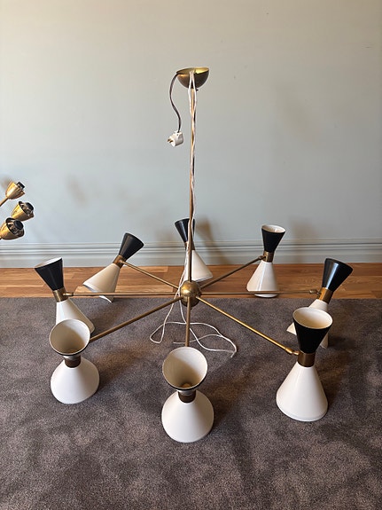 Italiensk vintage taklampa – Sputnik / mid-century (50–60-tal)