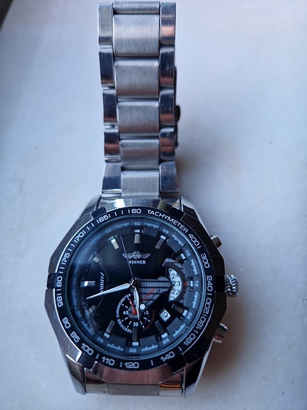 Winner TM815 Automatisk Herrklocka Stållänk Svart Tavla