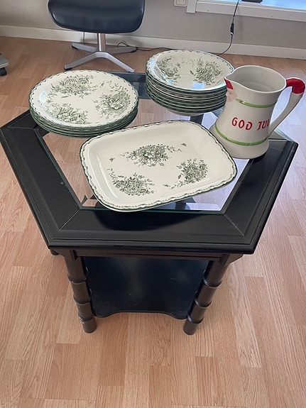 Rörstrand Gröna Anna .Kanna Gustavsberg handmålad