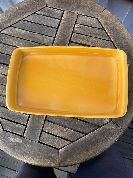 Gustavsberg rektangulärt serveringsfat gult