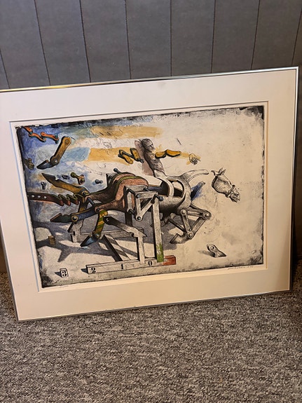 Signerad och numrerad litografi (101/110) – modern konst