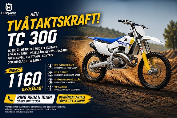 Husqvarna TC 300 | Från 1160 kr i månaden!