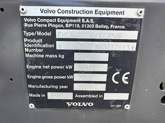 Volvo ECR50F ECR50 F grävmaskin rotortilt etc 725.000+m 21 of 22