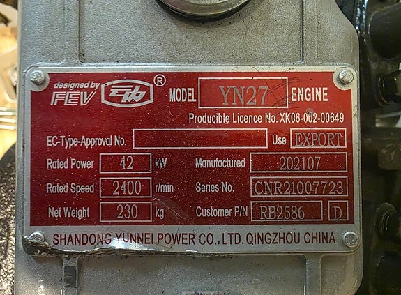 Ny Motor till Multiloader L20 - 42kw Finans & Transport 3 of 3