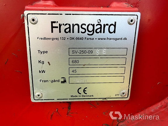 Strängluftare med matta Fransgård SV-250-09 SE 25 of 27