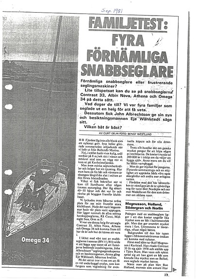 Athena 34, nr 38 1983, ny motor 2004, HÖSTPRIS 29 of 30