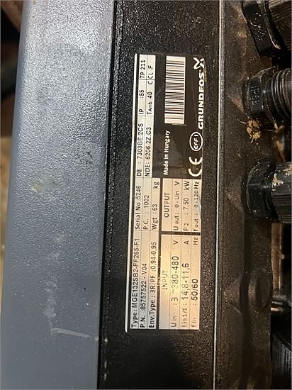 Grundfos MGE132SB2-FF265-F1 - 3 stk. industripumper med Danf 3 of 10