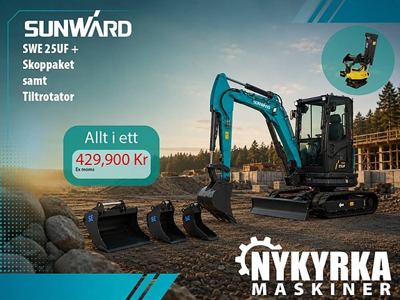ALLT I ETT KAMPANJ Minigrävare - SUNWARD SWE25UF - 2,5 TON