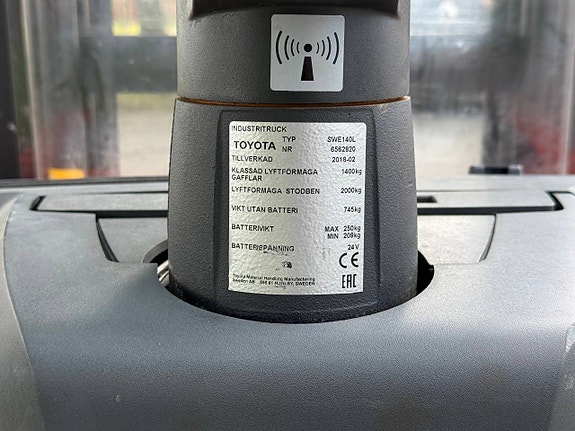 Ledstaplare Toyota SWE140L- Lyfthöjd 4,45 m 7 of 9