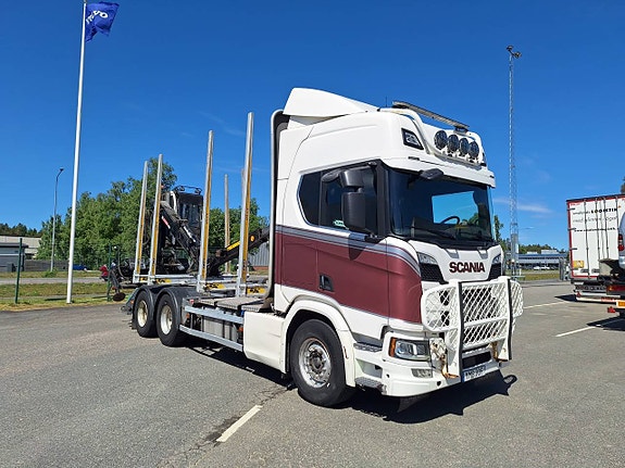 Scania R650 Timmerbil med Kran 2 of 12