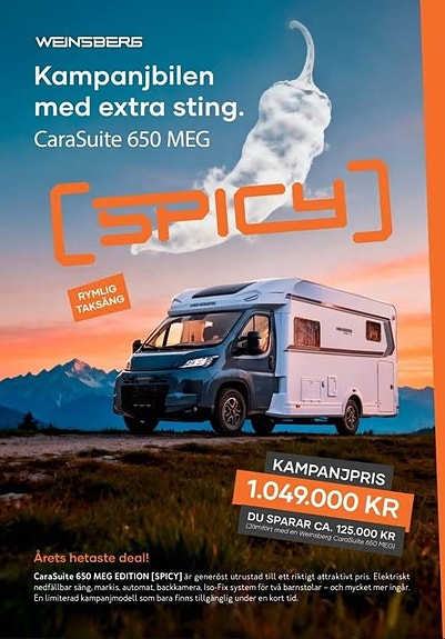 Weinsberg CaraSuite Edition Spicy 650 MEG  + solceller 3 of 5