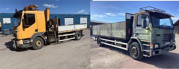 Scania och Volvo lastbilar på Nätauktion