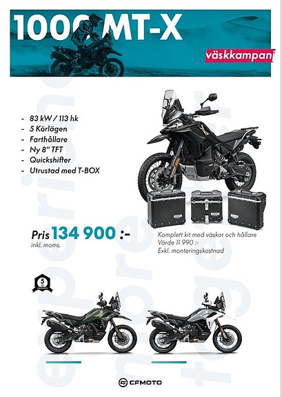 CFMOTO CFMOTO 1000MT-X/VÄSKKAMPANJ! Omgående Leverans!