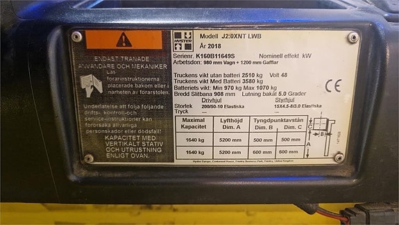 Hyster J2.0XNT LWB 6 of 7