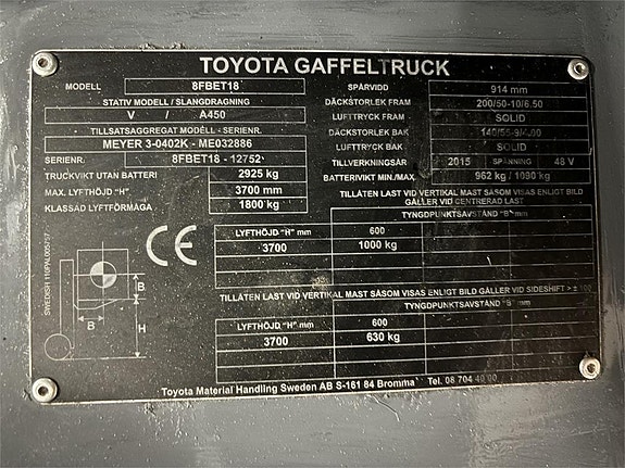 Toyota 8FBET18 7 of 7