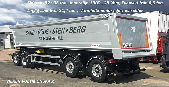 Benalu Siderale 38 ton VIKT 6,5 TON , 30 kbm Tippsläpvagn 2 of 13