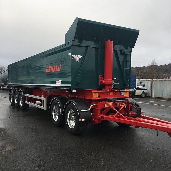 Benalu Vikt 7,7ton 5 axlad tippsläpvagn Dubbelmont. 45ton 10 of 12